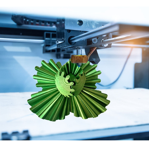 Bola De Engranaje Verde De 8 Cm De Diámetro Impresa En 3d Qu