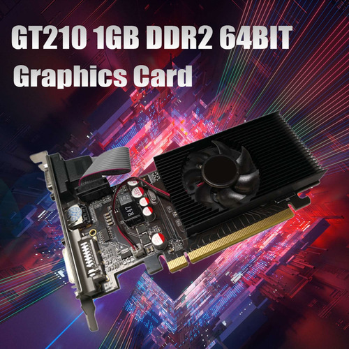 Placa Gráfica Gt210 1gb Ddr2 De 64 Bits Compatível Com Pcie