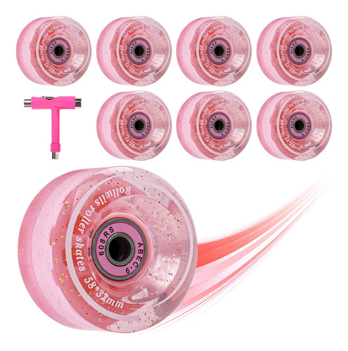 8 Pack 32 X 58mm 82a Roller Skate Wheels With Bearing For I.