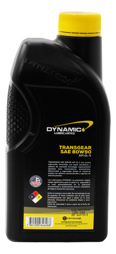 Aceite Transmisión Transgear Sae 80w90 Litro Dynamic