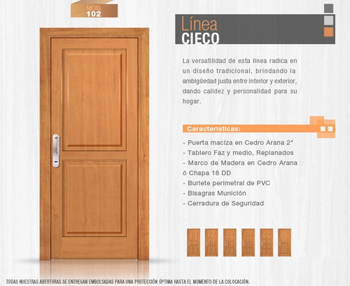 Puerta Madera Mod 102 Recta 90x200 Izq Marco Chapa Sorman