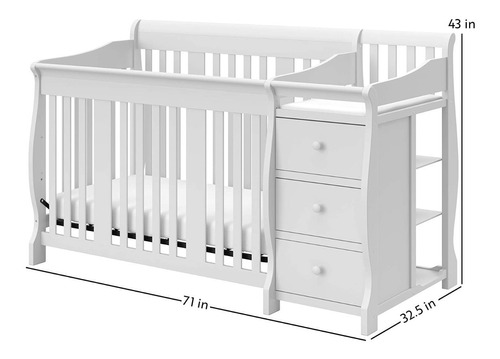 Storkcraft Portofino 4-in-1 Fixed Side Changing Crib