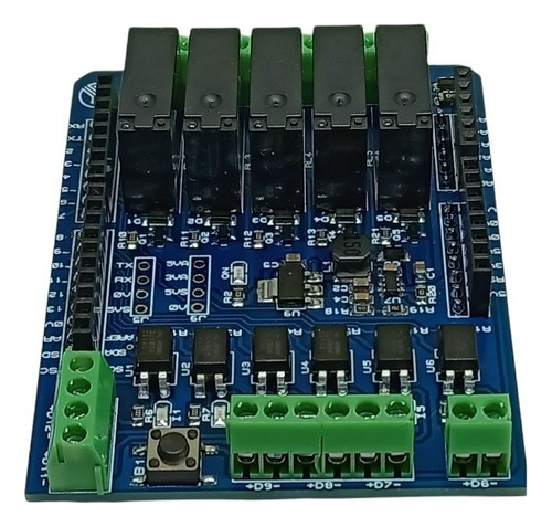 Control Shield Para Arduino 6 Entradas 5 Salidas Plc