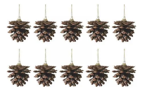 comprar 2 X 10x Decoraciones Colgantes De Conos De Pino Navideños