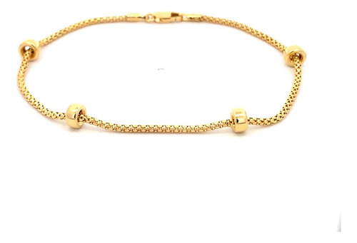 Pulsera De Oro Amarillo 18k Popcorn Calada 