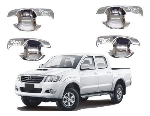 Cubre Fondo Cromado Manillas Toyota Hilux 2006-2015