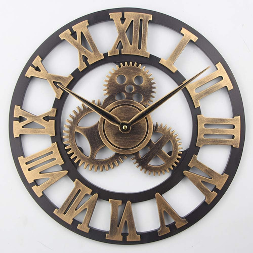 Timelike Reloj De Pared Retro 3d Grande, Silencioso Sin Tict