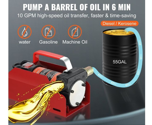 Bomba De Transferencia De Combustible Kit 10 Gpm 12 V Vevor