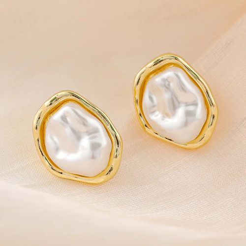 Pendientes De Metal De Diseño Simple Irregular Para Mujer De