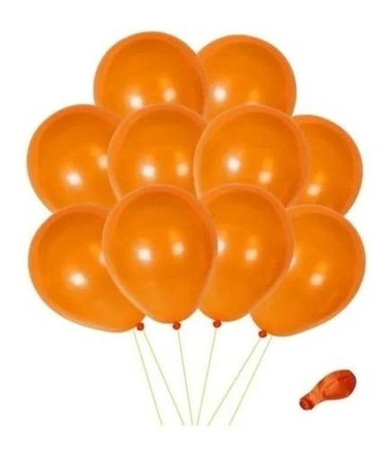 Globos Naranja Perlado X10u 9pLG Decoracion Fiesta Coti 2028