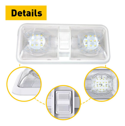 2pcs 12v Ceiling Fixture Double Dome 48 Led For Lights C Bbv