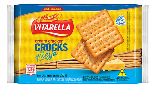 Biscoito Vitarella Crocks de queijo sem sal 350 g