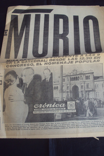 Diario Cronica (2 De Julio De 1974) Muerte De Peron