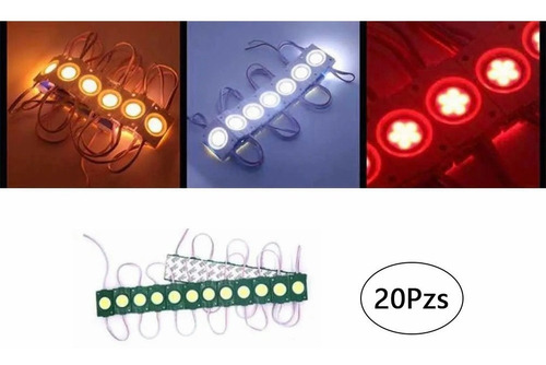 20 Módulos De 9 Led Cob Plasma Redondos Alta Intensidad 2.4w