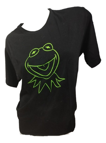 Remera Kermit La Rana Merch Original Negra Talle M (Usado)