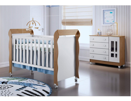Imagem 1 de 4 de Conjunto Cômoda Fraldário Ariel E Berço Mini Cama D