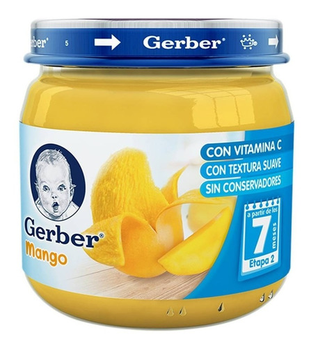 Papilla Gerber Etapa 2 Sabor Mango 113 Grs.