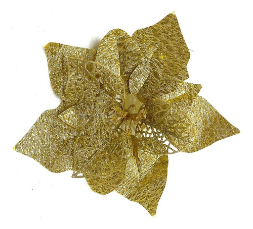 Flor Adorno Arbol De Navidad Oro 22 Cm - Sheshu Navidad