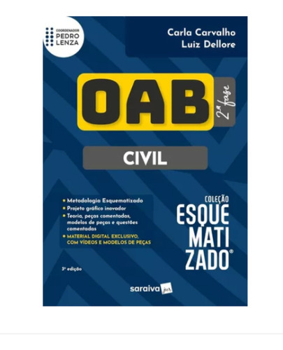 Prática Civil Esquematizado Oab 2ª Fase - Prática Civil, De Lenza, Pedro. Editorial Saraiva Jur, Tapa Mole, Edición 3 En Português, 2024