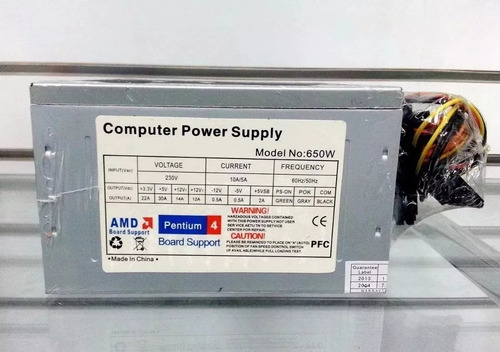 Imagen 3 de 4 de Fuente De Poder Amd Atx 650w Pc 24pines Amd Intel Ide Sata.