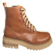 Comprar Borcegos Mujer Negro Botas Comodos Gris Cordones Marron Moda