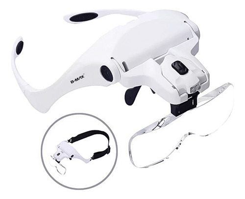 Óculos Lupa De Cabeça Com Iluminação De Led 5 Lentes