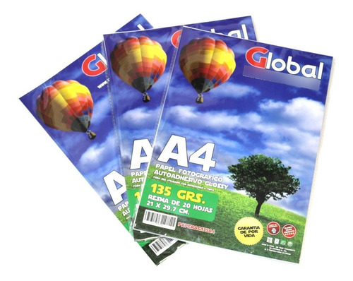 Papel Foto Autoadhesivo Resma A4 135 Gr Glossy X100 Hojas