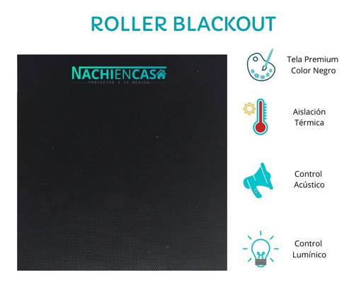 Cortinas Roller Blackout Premium 100% Bloqueo De Luz De 1x1