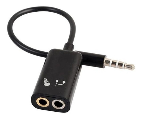 Splitter Divisor Stereo Audio Macho 3.5mm Audifono Y Microfo