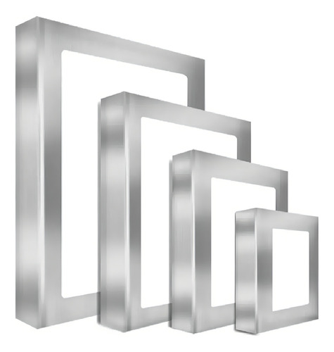 Plafon Cuadrado Aplicar Led Acero Techo Platil 25w Tbcin