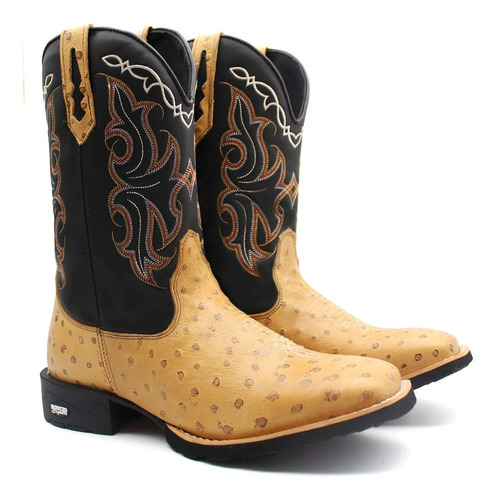 Bota Texana Country Couro Butina Cano Alto Promoção Hoje