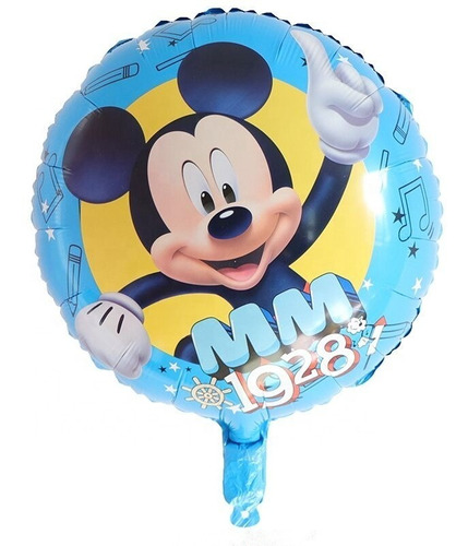 Pack X 10 Globos Metalizados De Mickey Aniversario 18 PuLG