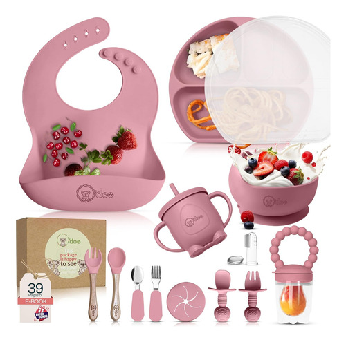 Juego 17 Piezas Silicona Sin Bpa - Platos Succion, Cuencos,