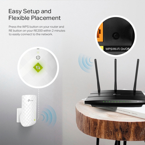 Extensor De Rango Wi Fi Tp-link Re200 Ac750 Dual Band