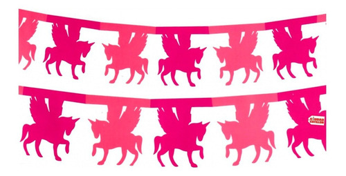 Guirnalda Unicornio Rosa Banderín X 360 Cm - Ciudad Cotillón