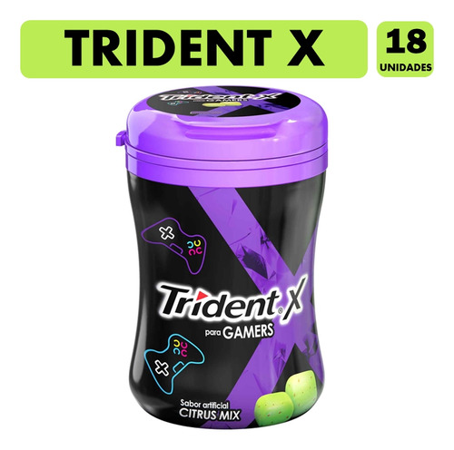 Chicle Trident X  Sabor Citrus Mix  (frasco Con 18 Unidades)