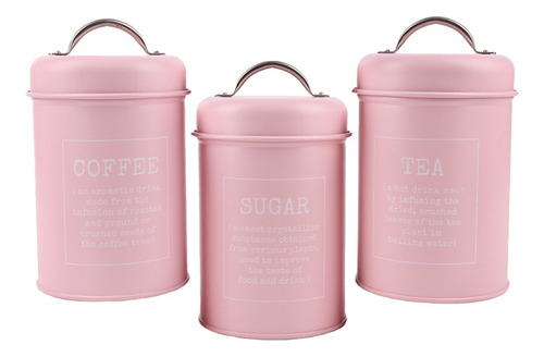 3 Piezas De Botes De Hierro Latas De Cocina, Café, Té,