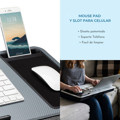 Soporte Notebook Cama Bandeja Celular Mouse Pad 54*31cm