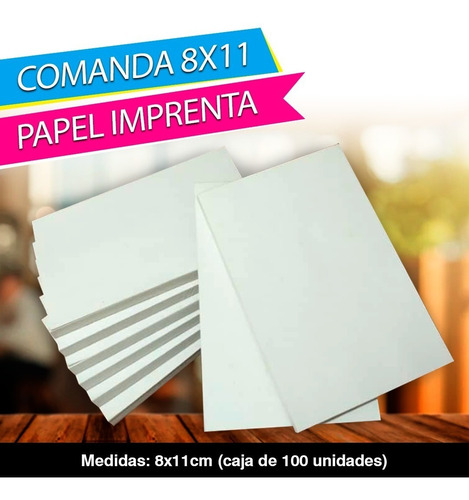 Comandas 8x12 Papel Imprenta Para Restaurantes (pack De 10)
