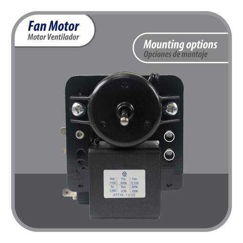 Motor Ventilador 110v 60hz 0.12a 7.5w 2500rpm Ccw Eje 41mm