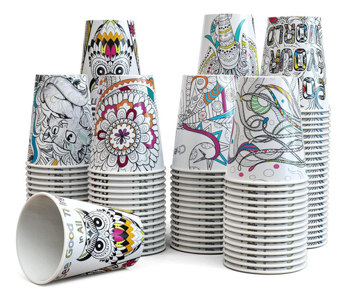 Art Kups Vasos De Papel De 8 Oz ' Paquete De 100 ' Variedad 