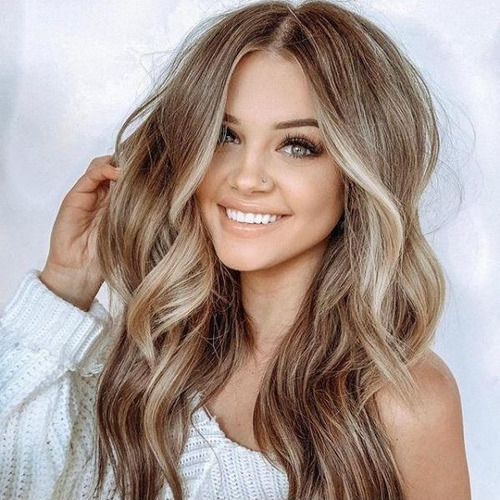 Nuevo Peluca Cabello Natural Para Mujer Rubias Largas