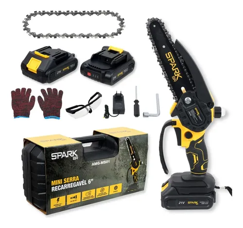 Kit Mini Serra 6 Polegadas Motosserra Eletrica Spark Br Portatil 2