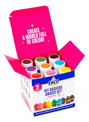 comprar Kit 9 Colores Básicos Gel Enco 40g c\u002Fu