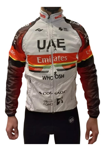 Campera Ciclismo Uae Rompeviento Friza Coach Hombre- Salas 