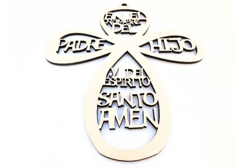 Imagen 1 de 5 de Cruz Oración 20cm - Mdf / Fibrofacil