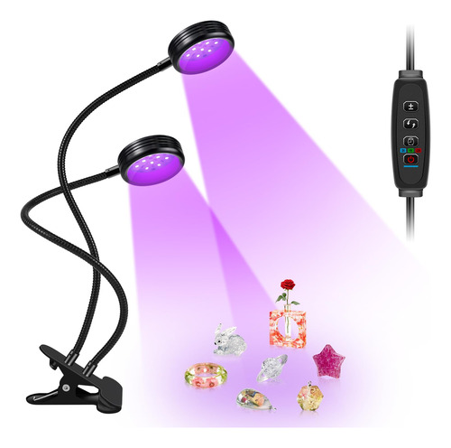 Ledlampsworld Luz Negra Uv Usb De Doble Cabeza, Lampara Led