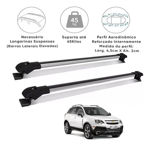 Rack Travessa De Teto Chevrolet Captiva 2009 Prata