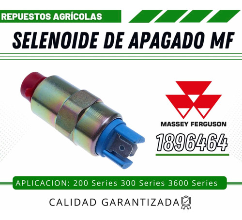 Selenoide De Apagado Tractor Massey Ferguson Serie 200/300