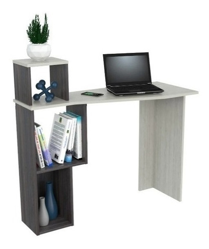 Imagen 2 de 3 de Escritorio Inval ES11903 mdp, melamina de 100cm x 95cm x 40cm tabaco chic y chantilli